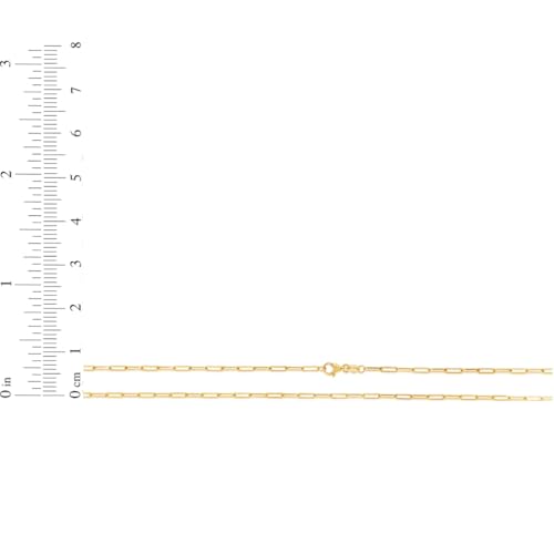 Floreo 10k Yellow Gold Paperclip Solid Link Chain Necklace3
