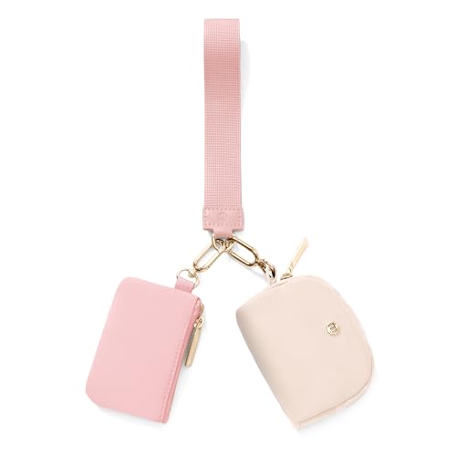 Image of Mum's Memory Mini Zip Around Wristlet Wallets for Women -KeyChain Wallet with Detachable Dual Pouch Wristlet -Key Chain Coin Purse Small Wallets
