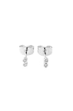 HONEYCAT Tiny Double Crystal Stud Earrings in Rhodium Plate | Minimalist, Delicate Jewelry (Silver)…