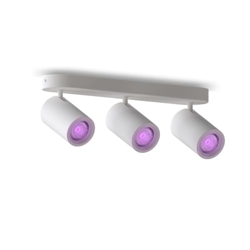 CALEX foco de techo LED inteligente de tres luces (ovalado), orientable, colores RGB y luz de fría a, regulable, control por aplicación y voz, blanco