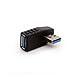 BSHTU USB 3.0 Adapter 90 Degree Right Angled Gender Changers USB Connector Type A Vertical Male to Female Extender L-Shape Plug 2Pcs (Left + Right)