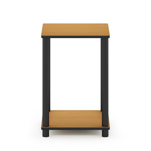 Furinno Turn-N-Tube End Table, 1-Pack, Light Cherry/Black
