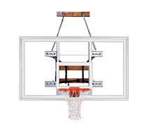 FoldaMount82 Supreme Steel-Acrylic Side Folding Wall Mounted Basketball System Scarlet