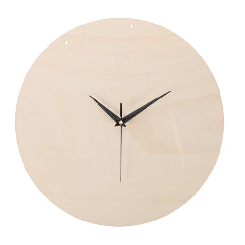 2 Sets DIY Blank Wood Wall Clock Kit - Round Unfinished Clock Face with Movement Mechanisms & Hands Make Your Own Craft Kit for DIY Projects