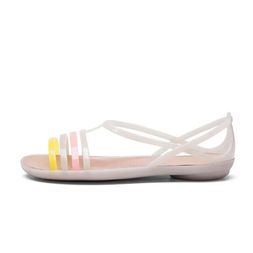 Image of S8DOCFAF 2024 Sandals Women's Casual Flat Sandals Fashion Outdoor Casual Beach Shoes Women's Shoes, apricot, 6 UK