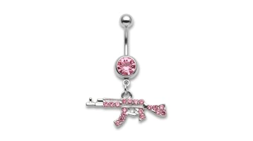 Fashion Rifle Gun Navel Ring Assault Rifle Belly Button...