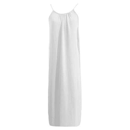 Image of HTHLVMD Backless Cami Dress Summer Dresses for Women 2026 Spaghetti Strap Dresses Womens Solid Color Backless Cami Dress