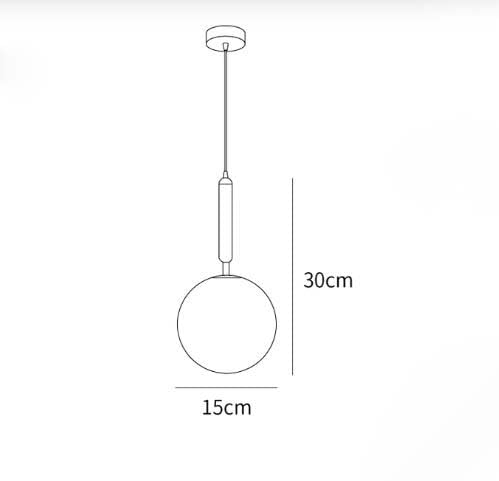 Image of Chandni Decor Pendant Light with Globe Glass Shade, White and Gold Single Pendant Lighting for Dining Room, Living Room, Bedroom (Bulb not Included)