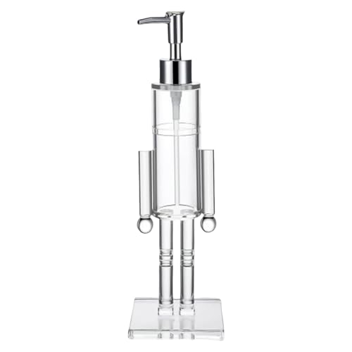 Dispensador De Jabón Nutcracker, Acrílico Transparente Dispensador De Jabón Nutcracker, Bomba De Champú Recargable, Botella De Jabóns De Manos Navideña para Encimeras De Cocina Y Baño