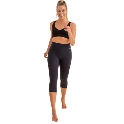ANAISSA Legging Capri Push Up 160 Den con Fibra Emana Lena – Reductor de Cintura, Realza Glúteos, Termorregulador y Sin Costuras | Ideal para Entrenamiento