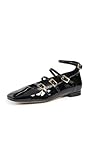 ALOHAS Women's Luke Onix Black Leather Ballet Flats, Onyx Black, 6 Medium US