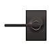 Schlage F10 LAT 716 CEN Latitude Door Lever with Century Trim, Hall & Closet Passage Lock, Aged Bronze