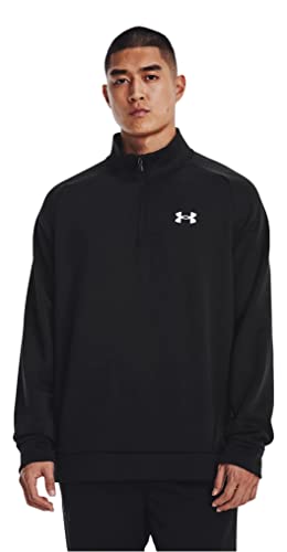 Under Armour Men's Armour Fleece 1/2 Zip Top (Black/White, Large)