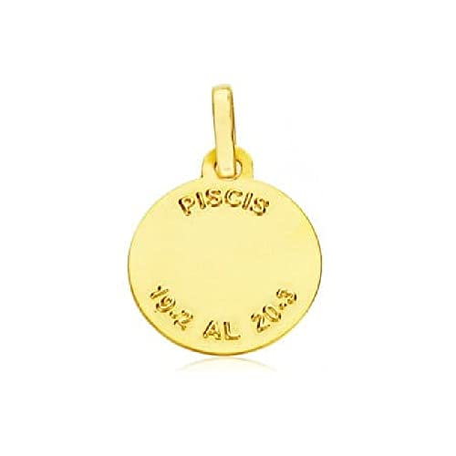 Colgante Horóscopo Piscis Oro 9k 20mm Unisex