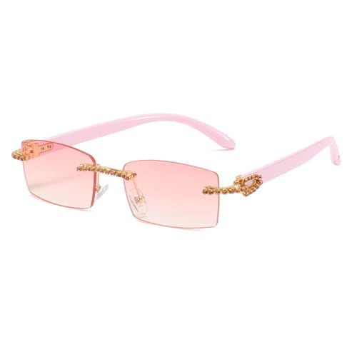 Lunettes de soleil rectangulaires pour femme C5 Rose contre l'éblouissement