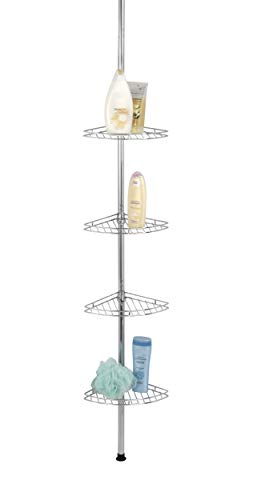 WENKO Étagère de Douche télescopique Acier INOX 4 tablettes Argent Brillant