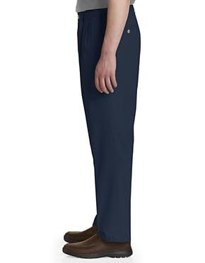 Harbor Bay by DXL Men's Big and Tall Waist-Relaxer Pleated Twill Pants | Flat Front Style, Elasticized Comfort Waistband