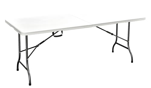 METRO Professional Outdoor Banketttisch, Stahl/Polyethylen, 180 cm, klappbar, wasserabweisend, weiß