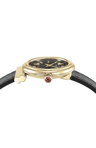 Ferragamo Gancini Collection Luxury Womens Watch Timepieces with a Black Strap and Dial Featuring a Gold Case2