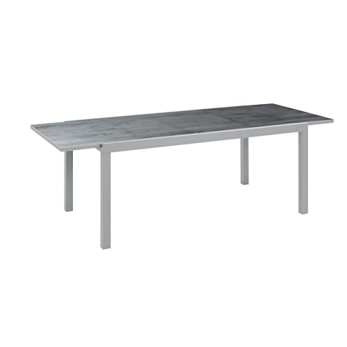 greemotion Ausziehtisch Monza, Glastischplatte, Keramiklook, 160/240 x 75 x 90cm, Silber / Grau., 422.68 €