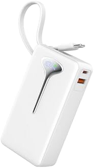 Power Bank, Fast Charging 22.5W Portable Charger 10000mAh, Small Battery Pack USB-C In & Out, Lightweight Powerbank with Built in Cable for iPhone 16/15/14/13/12, Samsung Galaxy, Xiaomi, Android etc