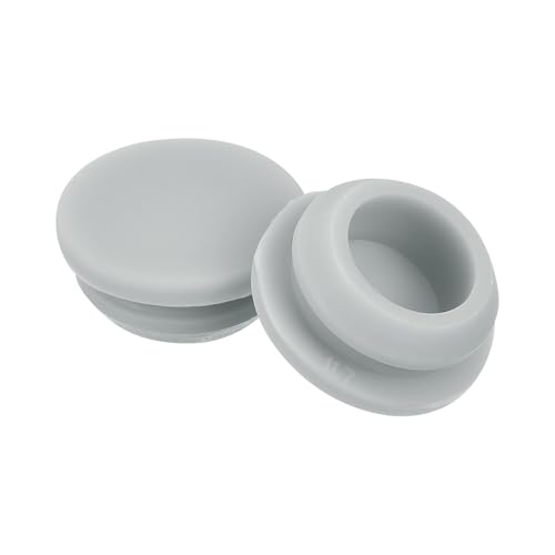 Image of MECCANIXITY 30pcs Silicone Snap in Locking Hole Plugs,11.5mm /0.5 Inch Mounting Diameter Narrow Groove Width 2mm Panel Seal Cover Round for Kitchen Bulkheads Waterproof Sealing Plugs Grey