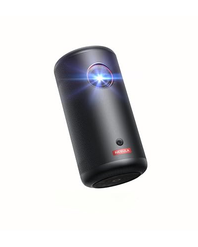 Soundcore NEBULA Capsule 3 Mini Projetor Portátil da Anker, Suporte 4K Netflix Oficial, Bateria de 2,5h, Wi‑Fi e Bluetooth 5.1, Suporte Ajustável 180°, Nativa 1080P, 200 ANSI Lumens