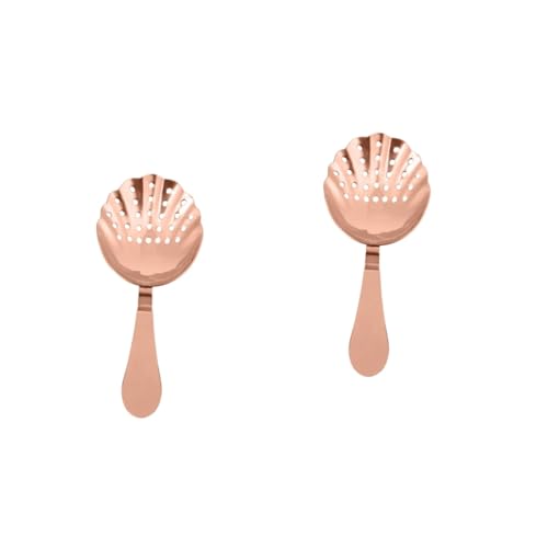 PRETYZOOM 2 Pcs Bar Strainer Filter Professional Grade Commercial Ice Strainer for Bartending Rose Gold Finish