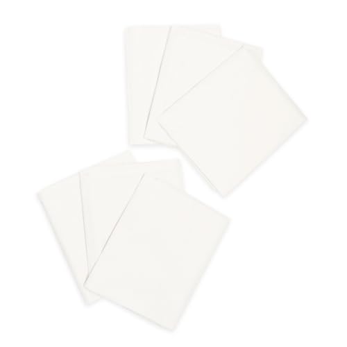 Pack 6 Sábanas Bajeras Guardería 100 % Algodón 52 × 130 cm – Ajuste Confiable con Gomas Esquinas para Cuna Apilable, Transpirables y Suaves - Color Blanco
