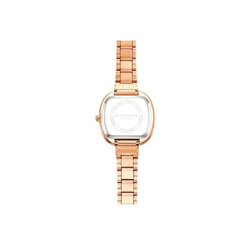 Image of Giordano Analog Quartz Watch for Women with SquareTextured Dial, Cushion Layered Bezel Design and Stainless Steel Strap