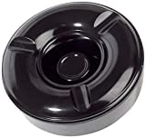 MCM service Cenicero antiviento de pura melamina Ø 12 x 4,5 cm negro Made in Italy