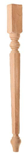 Piede da tavolo in legno tornito. ottagonale. Confezione da 4 pezzi 750 x 60 x 60 mm - 140C