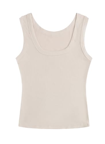 Image of SVALIY Summer Womens Tank Tops 2026 Square Neck Fitted Sleeveless Shirts for Women Ribbed Basic Top