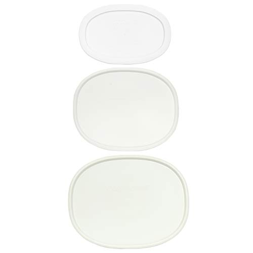 Corningware (1) F-2-Pc 2.5 Quart (1) F-12-Pc 1.5 Quart (1) F-15-Pc 15 Ounce Oval French White Lids #TOP25