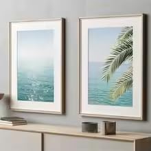 Affiches sur toile de palmiers avec cadres en bois de 2 cm d'épaisseur