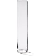 16" Tall Cylinder Glass Vase, 3" Wide - Clear Glass Vase for Centerpiece, Floor Vase, Flowers, Ca...