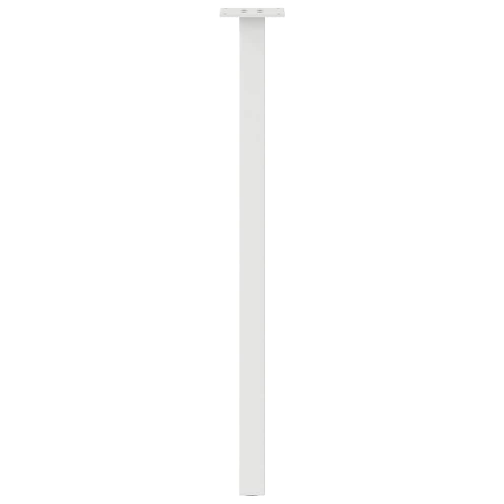 Nogi stołowe do konsoli 4 sztuki białe 72 cm stal | Malowane proszkowo, odporne na zarysowania gumowe podkładki, śruby w zestawie, wsporniki 100 x 100 mm
