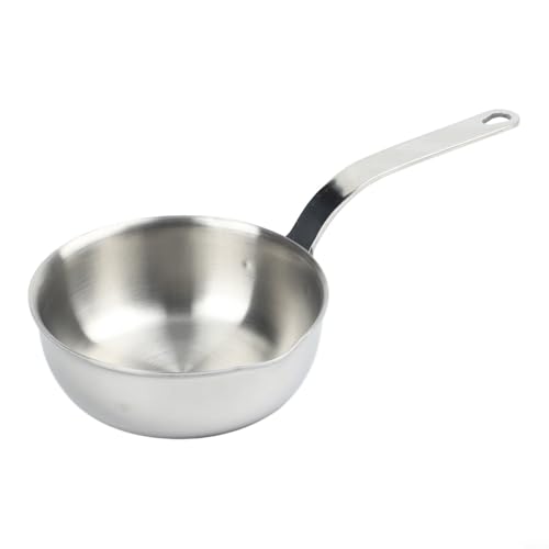 Mini padella in acciaio inox 304 progettata per pasti monodose tra cui omelette burro e salse semplici