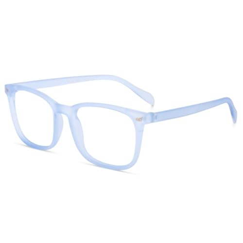 Image of Blue Light Blocking Computer Glasses for Men & Women, Square TR90 Lightweight Eyeglasses Frame, Anti Eye Strain UV Protection, Clear Lens for Gaming Office Reading