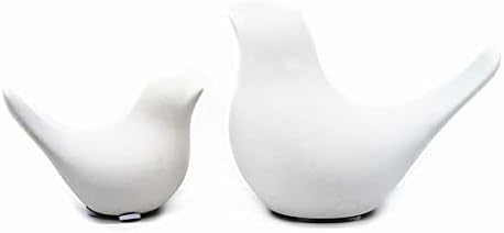 Fannuoncc Small Animal Birds Statues Home Decor Modern Style White Decorative Ornaments for Living Room, Bedroom,Cabinets , Office Desktop (2 Pack)