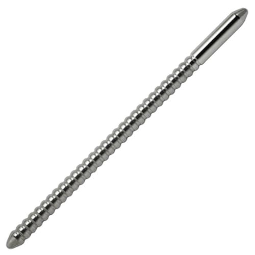 Ribbed Urethral Sound - Surgical Steel Male Urethra Stretching Sounding Plug (6mm)