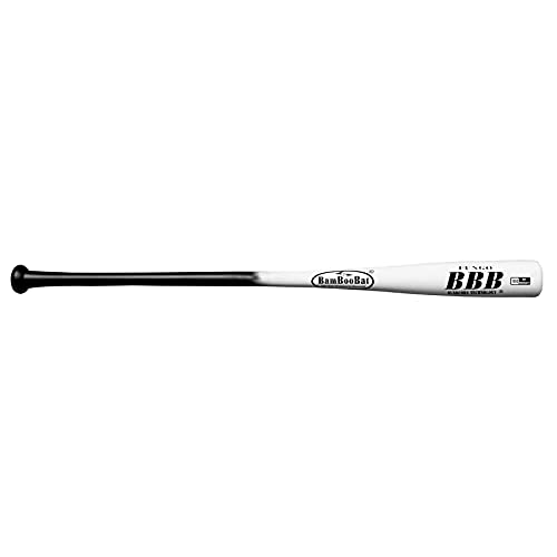 BAMBOO BATS by Pinnacle Sports Equipment INC. Adult Fungo Infield/Outfield Bamboo Baseball Bat, Black Handle/White Barrel, 34" (HWBU34F)