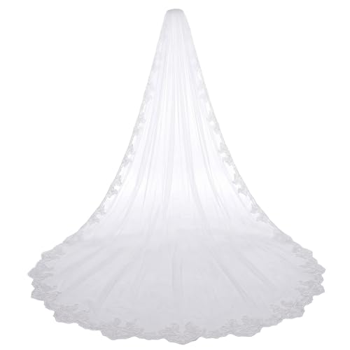 Voile de mariage de mariée en dentelle premium style cathédrale nuptiale