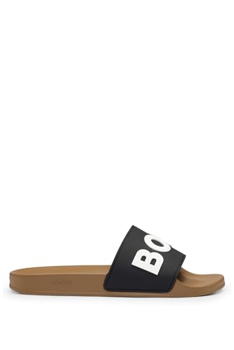 BOSS Mens Kirk Slid Rubber slides with raised logo detail Size