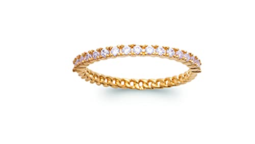 Alliance sertie d'Oxydes de Zirconium et bague de mariage fine en plaqué or