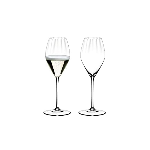 Final Touch 100% Lead-Free Crystal Champagne Flutes Sektgläser Kristallglas Hergestellt mit DuraSHIELD Titanium verstärkt für erhöhte Haltbarkeit Hoch 27,8 cm 340ml - Packung mit 2 Stück 4 Riedel Performance Champagnerglas 2er Set