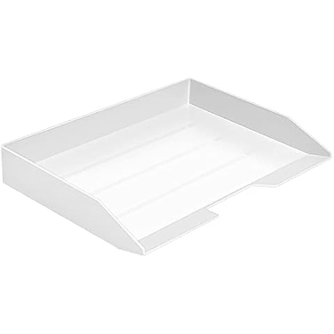 Acrimet Stackable Letter Tray A4 Single Side Load Plastic Desktop File Organizer (White Color) (1 Unit) Cover