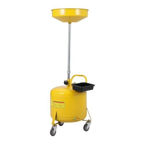 8 Gallon Waste Oil Drain Tank, Air Operated Pneumatic Oil Drainer with 15" Funnel, Portable Oil Collection Container, Adjustable Height 28"-62", 360° Swivel Wheels & Toolbox for Garage & Auto Repair