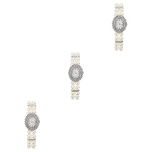 TENDYCOCO 3 Stuks Horlogekristal Student Imitatieparels Polsbandje