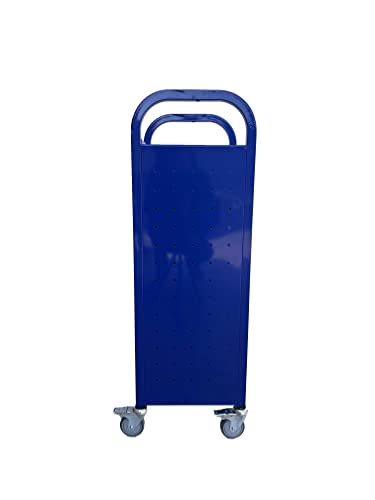 Workington Single Bank Rolling Book Truck Book Cart With 3 Flat Shelves, Library Book Cart With Swivel Lockable Casters 3000 Blue #TOP5